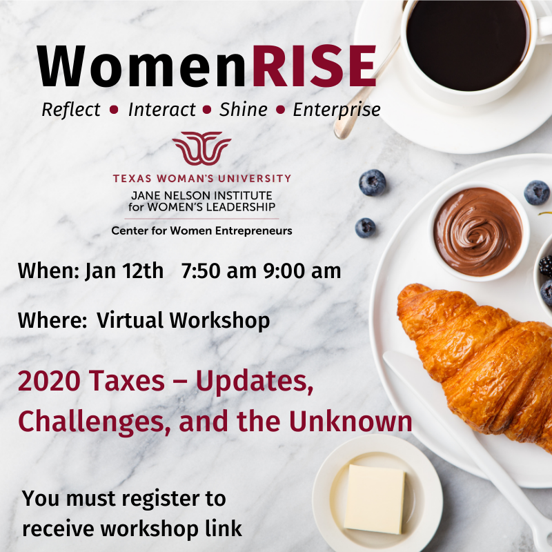 twucwe's tweet photo. Join us for our first #WomenRISE of 2021 January 12th, 2021 @ 8:00 am with Brian Silver, CPA as he shares 2020 Taxes – Updates, Challenges, and the Unknown. #VirtualNetworkingEvent
Details + Register @ https://t.co/58cBr7aB3V https://t.co/2jBQfE3CXe