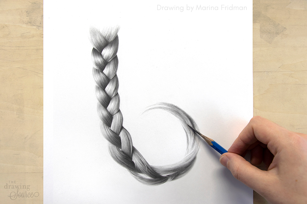 DrawingSource's tweet image. New step by step tutorial on how to draw a realistic braid: shorturl.at/LX267 #drawing #drawingoftheday #drawingart #graphite #drawingtutorial #realisticdrawing #braiddrawing #braid