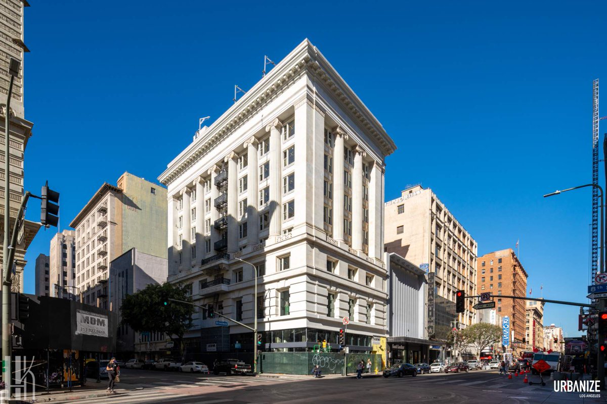 UrbanizeLA's tweet photo. Here's a look at the restored facade of DTLA's 106-year-old Merritt Building, which is being revamped as offices by a Canadian developer https://t.co/q6VNyAC341 https://t.co/9fqQpgoxvB