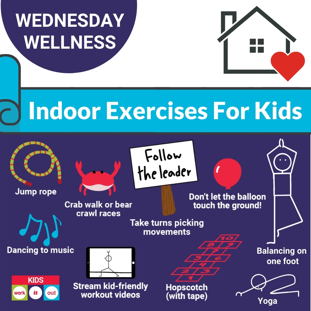 Kidsworkitout's tweet photo. #WednesdayWellness: Stay active with these fun indoor exercises for kids.🦀🎵🎈
.
.
.
.
.
#kidsworkitout #kwio #kidsyoga  #yoga #detroityoga #familyyoga #health #detroityogacommunity #wellness #meditate #healthy #healthykids #mindfulkids #meditation #relaxation #educate https://t.co/N7NuRpwxNh