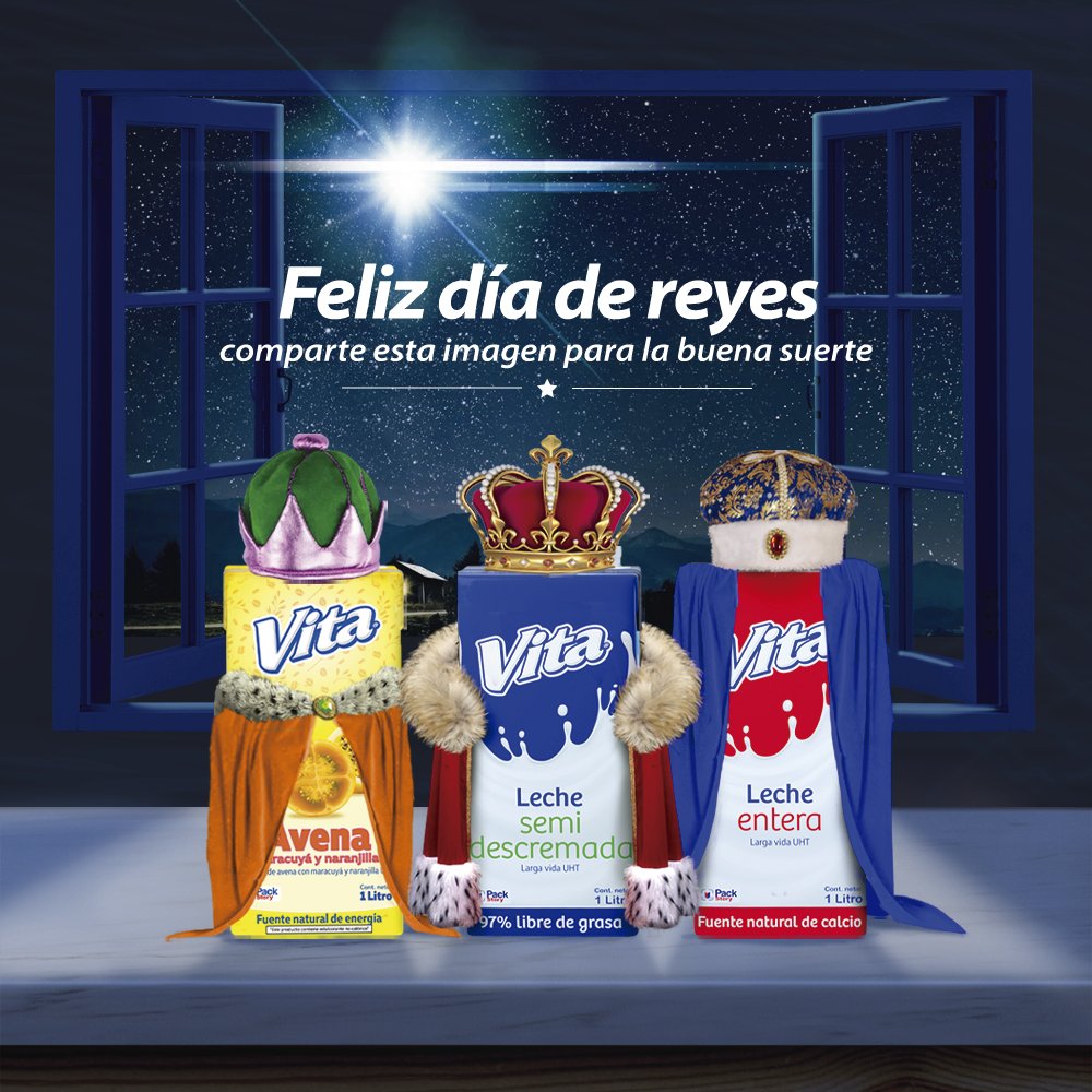 🤩Este año los Vita reyes nos traen mucha suerte y prosperidad para alcanzar las metas del 2021. Comparte esta imagen, menciona a la persona que deseas enviarle mucha suerte  y verás como sus deseos se hacen realidad. 

#CelebremosLaVita. #VitaMarcaN1🥇 #QuédateEnCasa #MarcaN1