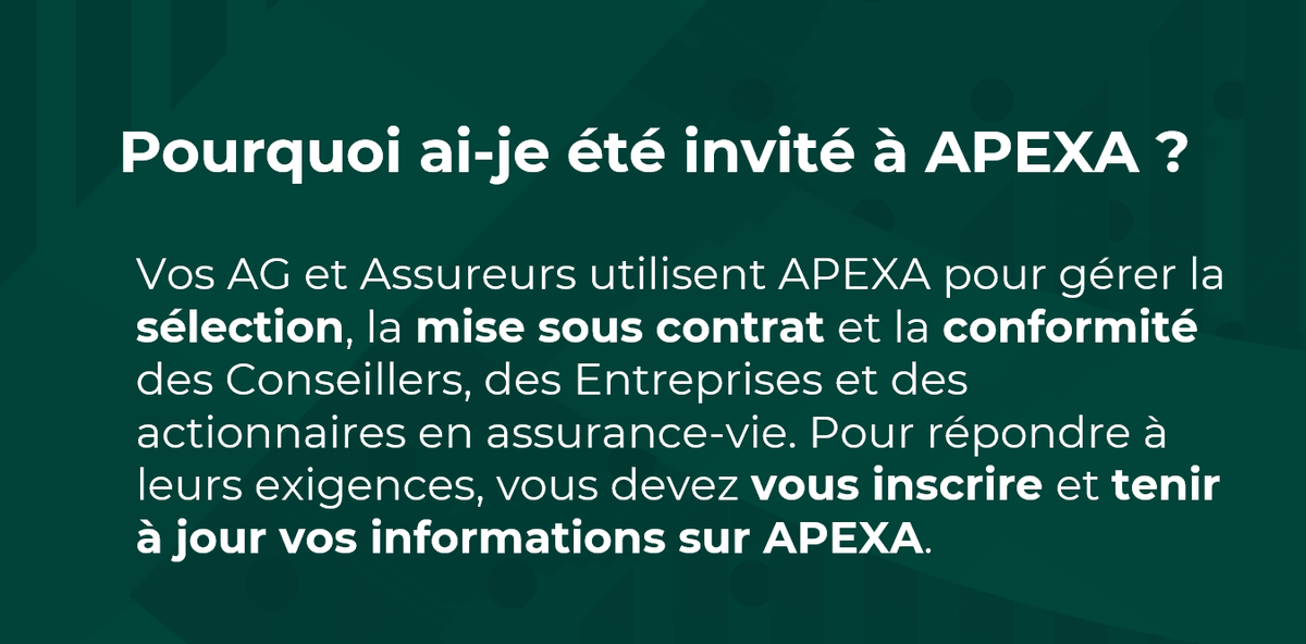 APEXA_Corp's tweet photo. Conseillers en assurance-vie, vous demandez-vous pourquoi vous avez reçu une invitation à rejoindre #APEXA ? Voici un récapitulatif. Restez connectés pour de nouvelles publications tous les mercredis ! https://t.co/8DI3hJNdaU