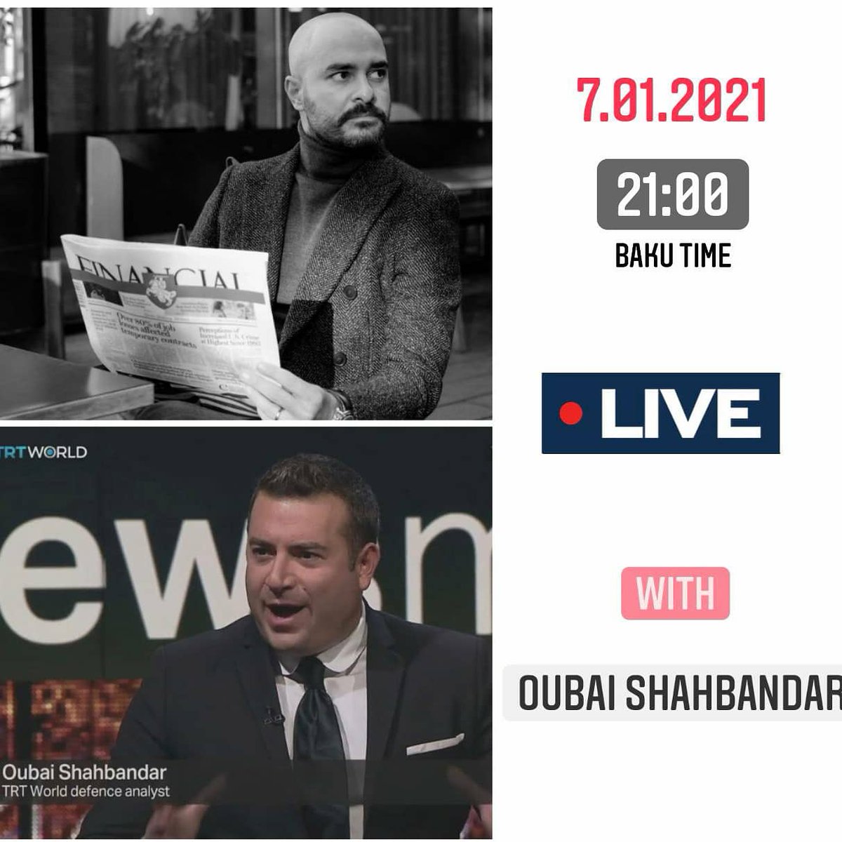 adnanhuseyn's tweet photo. Don't miss our live with @OS26 on my Instagram page tomorrow. We will be talking about his new film "#44Days: #Karabakh #War" that will be premiered this Friday on @trtworld .

Link to my page:
https://t.co/4j7Buk8Cj4 https://t.co/USXsxdLQi0