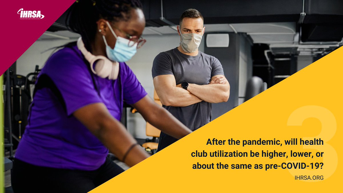 NHFAlliance's tweet photo. When the pandemic is over, will health club utilization be higher, lower, or about the same as pre-COVID-19? That's 1of 8 big questions that emerged during a recent @IHRSA Think Tank. https://t.co/ciKZOmhVsE @richardsthomas https://t.co/XBu2n4HqgV