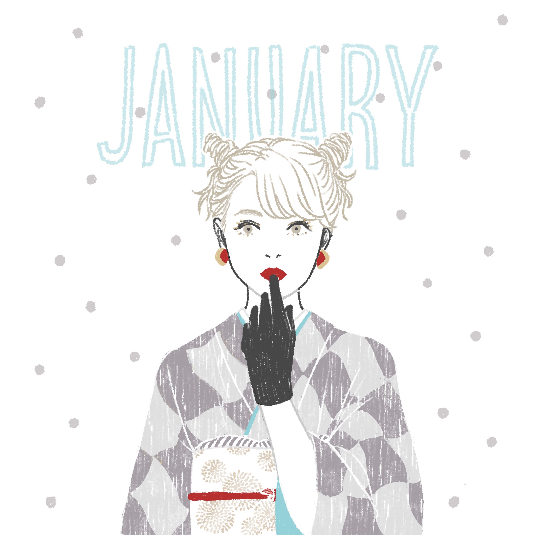 Makoto 岡山のファッションイラストレーター 1月カレンダーできました ロック画面や待ち受けにどうぞ 皆さんの牛ガールが可愛かったので便乗しちゃいました 今年もカレンダー共々よろしくお願いします T Co H3eqprzsmn スマホ壁紙