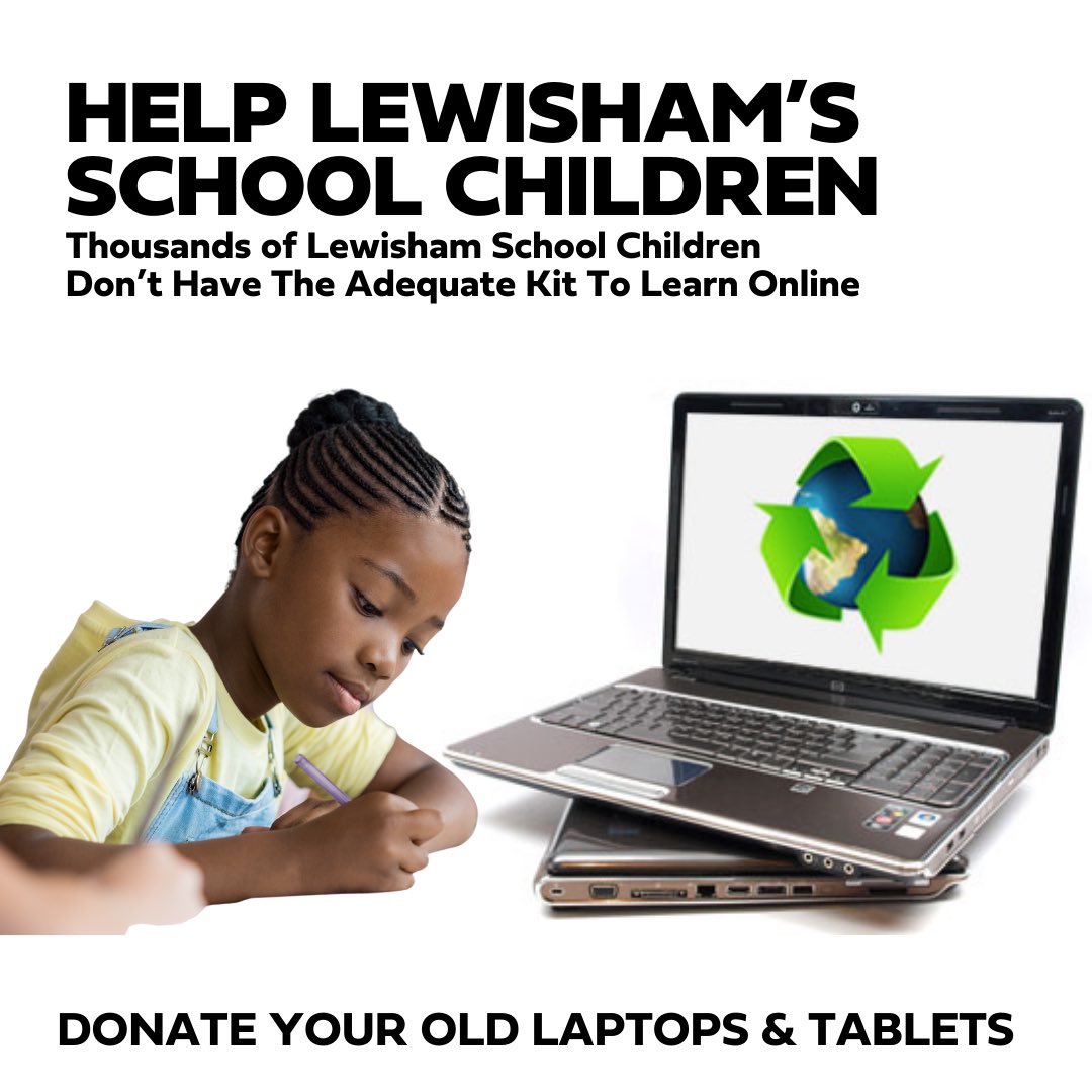 𝗨𝗥𝗚𝗘𝗡𝗧 𝗦𝗨𝗣𝗣𝗢𝗥𝗧 𝗥𝗘𝗤𝗨𝗜𝗥𝗘𝗗
Do you have an old laptop, computer or tablet you can spare for 𝘳𝘦𝘤𝘺𝘤𝘭𝘪𝘯𝘨 𝘵𝘰 𝘢 𝙇𝙚𝙬𝙞𝙨𝙝𝙖𝙢 𝘊𝘩𝘪𝘭𝘥?

If you’re in #Catford and can’t drop off let me know &amp; I or someone I know will socially distanced 𝙘𝙤𝙡𝙡𝙚𝙘𝙩.