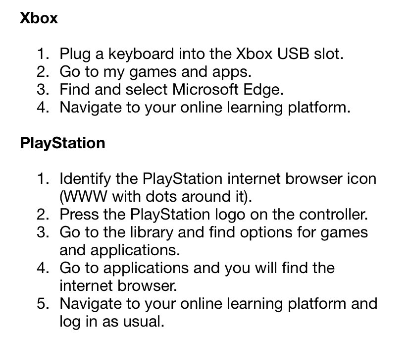 LisaDH_75's tweet image. If your kids haven’t got access to a laptop but have a playstation/xbox, this could be handy for home learning.