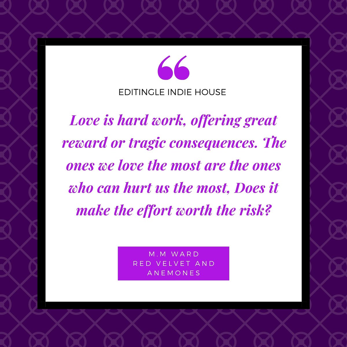 Editingle1's tweet image. Have you read Red Velvet and Anemones yet ? 

Get it on Amazon ! 

#NewRelease #bookquotes #pagosacliffcollection #rva #editingle #indiebookcafe