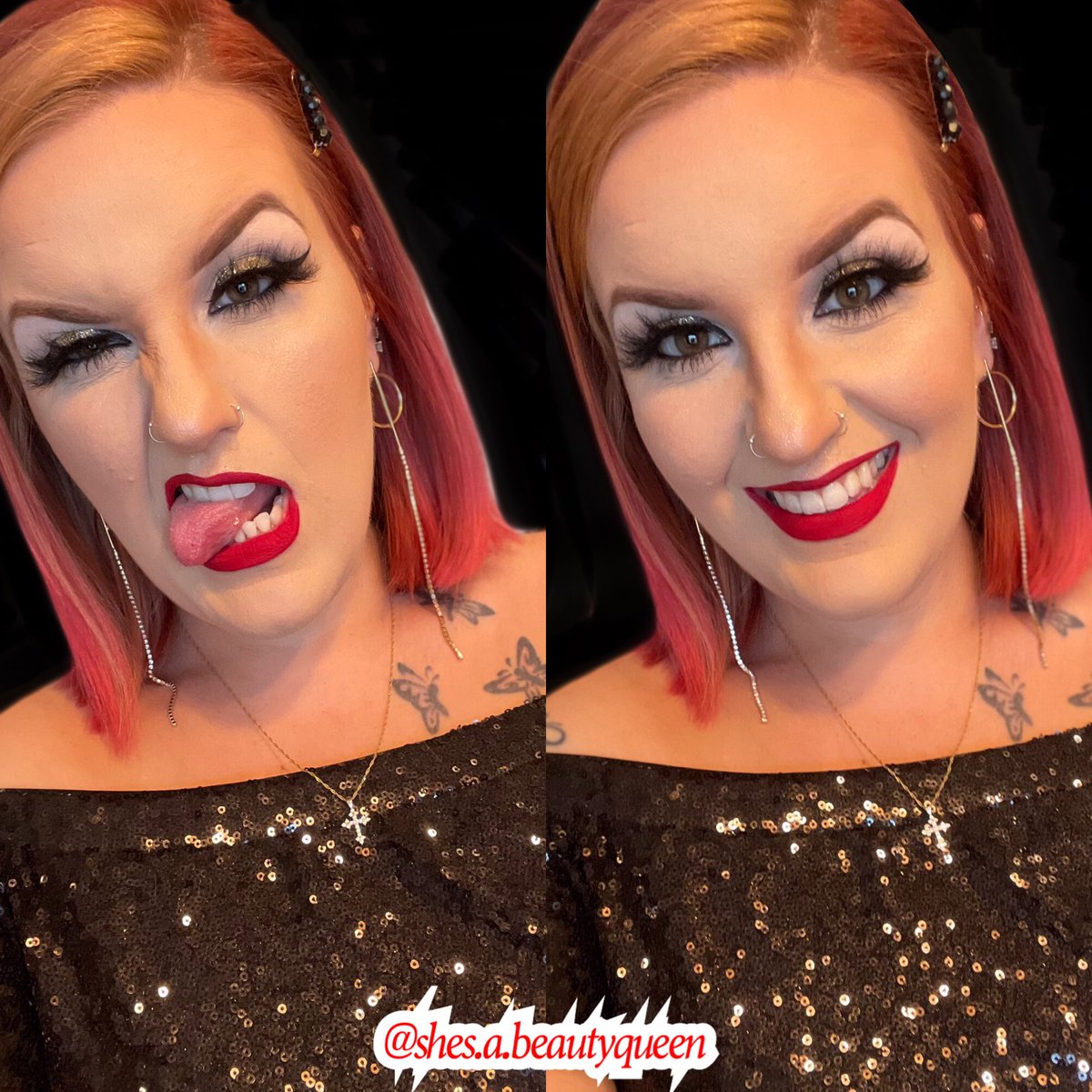 Glam ✨
🌟Lashes- ⁦<a href="/RoyalBeautyCos1/">Royal Beauty Cosmetics</a>⁩ “Dana”
🌟Brows-⁦<a href="/MorpheBrushes/">Morphe</a>⁩ “latte” brow pencil
🌟Liner- ⁦<a href="/hankandhenry_/">Hank & Henry</a>⁩ “Blickity Black”
🌟Lippie- ⁦<a href="/JeffreeStar/">Jeffree Star</a>⁩ “Unicorn Blood”
🌟Foundation- ⁦<a href="/LauraMercier/">Laura Mercier</a>⁩ “1n2 vanille”
🌟Bronzer- ⁦<a href="/BenefitBeauty/">Benefit Cosmetics US</a>⁩