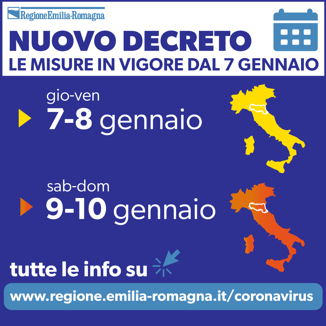 ComuneVoghiera's tweet photo. 📢 📌 🟡 🟠 Dal 7 gennaio entra in vigore il nuovo Decreto del Governo sulle misure anti-Covid nel Paese. I provvedimenti validi nei prossimi giorni, anche in Emilia-Romagna. 
Tutte le informazioni on line su: 
https://t.co/1qtqGIgdhA https://t.co/tiGafDe4hR
