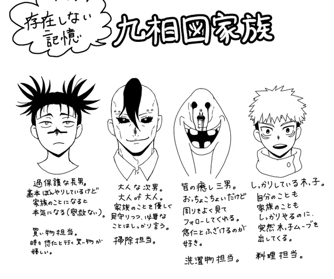 呪術の脹相が自分を「お兄ちゃん」って呼ぶの最の高だけど、悠仁くんは「兄ちゃん」って呼んでほしい。夢を見られるのも今のうちだけ…… 