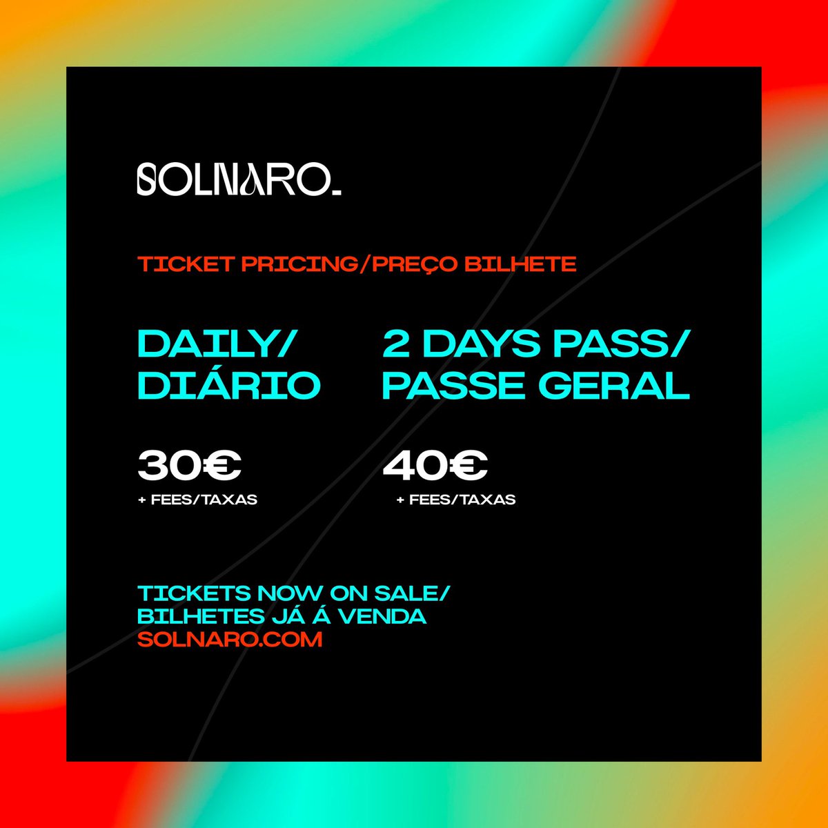 SaiDiabo1's tweet photo. Já compraram o vosso bilhete? Estão à espera do quê? Isto promete.
Mais informações:
👉 @Solnarofestival 👈 https://t.co/vyXoqQAGXi