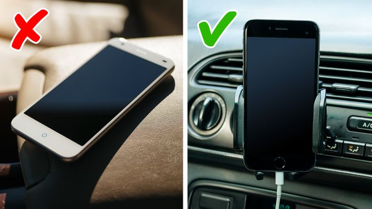 2. Don’t use car pads and matsNon-slip dash mats and pads don’t give you a real guarantee that your phone won’t slide down. There is still a possibility that it will fly away at the next corner you speed through. This kind of situation can severely damage your phone.
