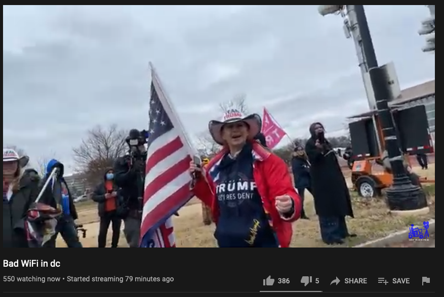 10/ "We love the Proud Boys," a Trump attendee says to Proud Boy livestreamer Eddie Block. "God bless the Proud Boys."Pay attention to the close relationship between Trump's base and hate groups like the Proud Boys. The mask is off.