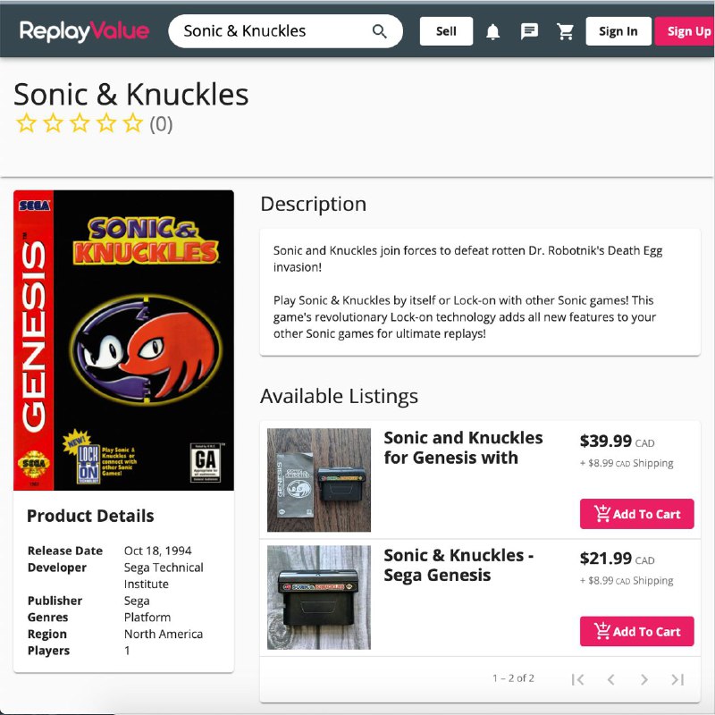 getreplayvalue's tweet photo. Sonic 3 &amp; Knuckles was a really impressive. A game so big it needed to be split into two separate cartridges containing standalone games that could be joined to play the complete game using the expansion slot on Sonic &amp; Knuckles. #gaming #RETROGAMING #genesis #SonicTheHedgehog https://t.co/W7ijFnRYfY