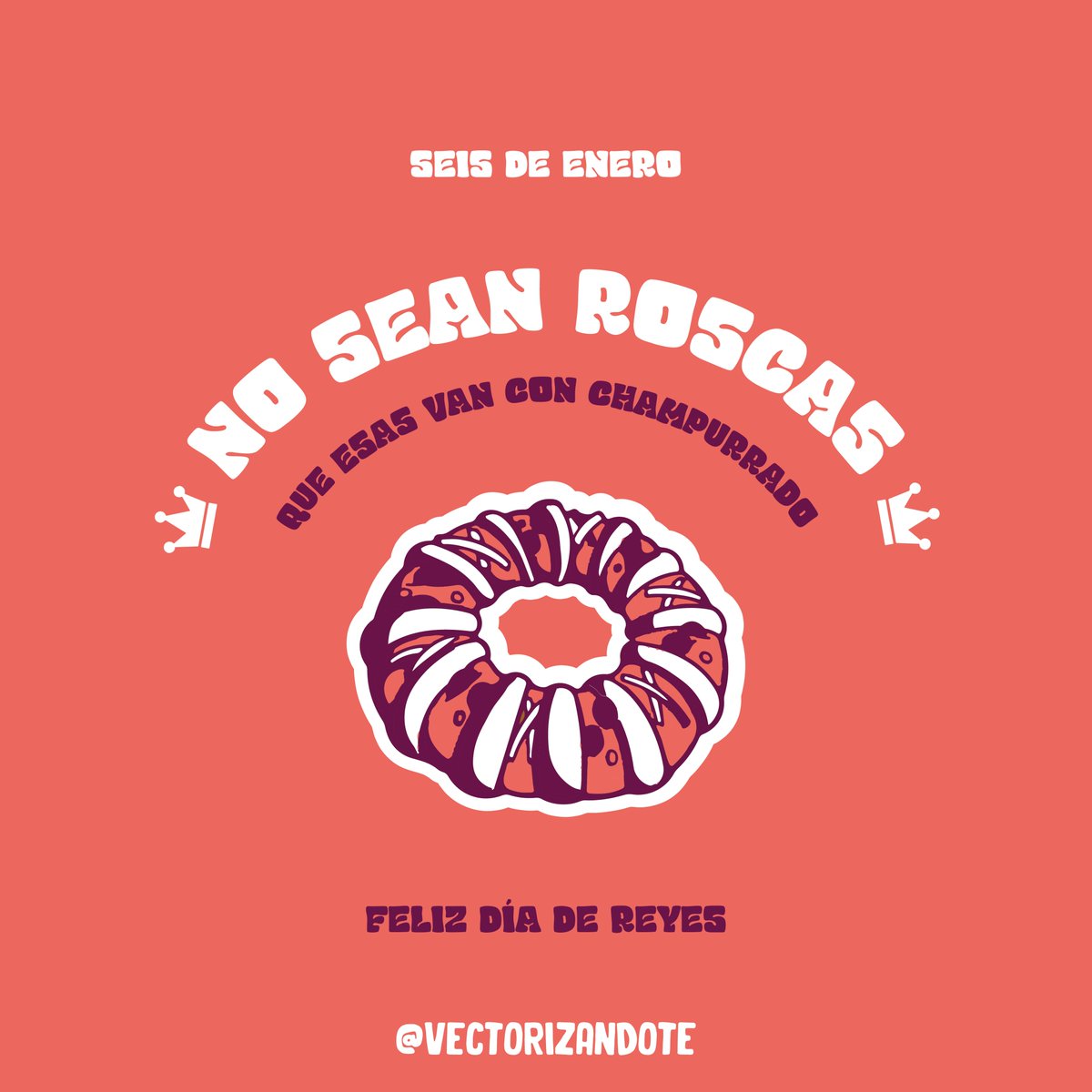 Vectorizandote's tweet photo. Feliz día de reyes 🐫

#vectorizandote #rosca #diaderosca #diadereyes
#reyesmagos #art #arte #illustration #comic #orange
#violet #white #orangeart #violetart https://t.co/gASQb2bvHs