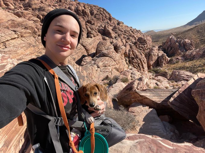 Yesterday's hike with Frank was super beautiful and not too cold. ☺️Show me where you like to take your<a href="/tag/murderthebutthole"class="tags"><span>#murderthebutthole</span></a>