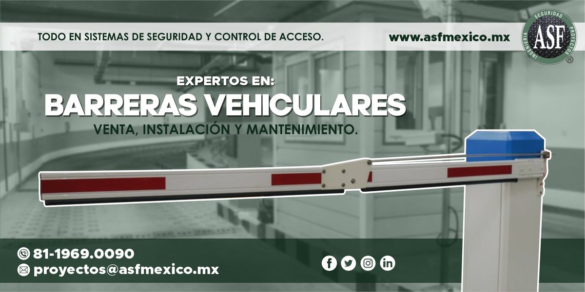 Expertos en #BarrerasVehiculares Servicio de venta, instalación y mantenimiento. Mas información: proyectos@asfmexico.mx #SistemasDeSeguridad #ControlDeAcceso #cctv