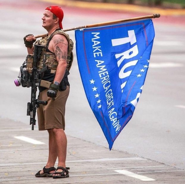 MarkEnnis's tweet photo. First three days of protests you can only go in weapons and shorts. Acclimation period. https://t.co/Mud9J1eNWC
