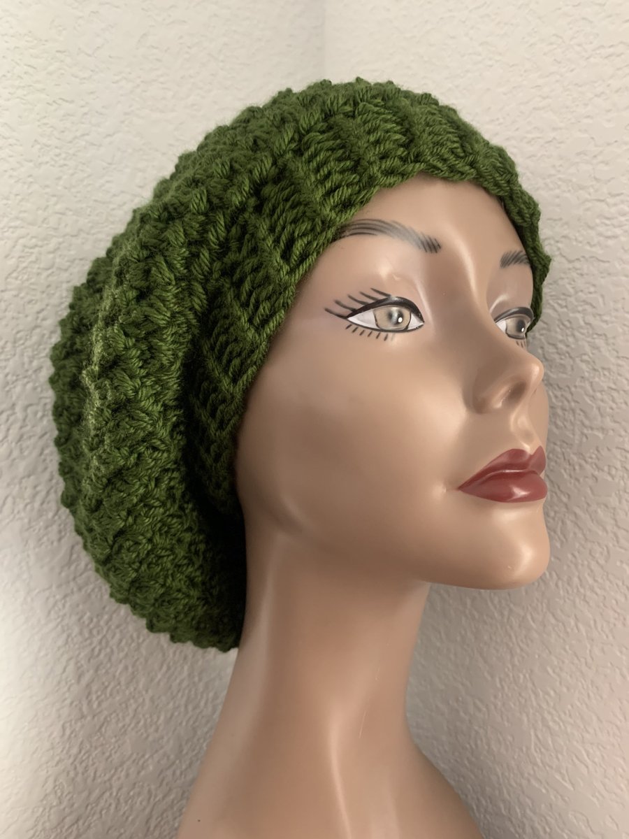 PeonyCreation's tweet photo. Excited to share the latest addition to my #etsy shop: Dark Green Crochet Extra - Slouchy #crochet #slouchy #beanie #tam #beret #hat #hipsterhat #bohohat #bohoslouchy https://t.co/oWfaU9PgCA https://t.co/iBOz1dBZqc
