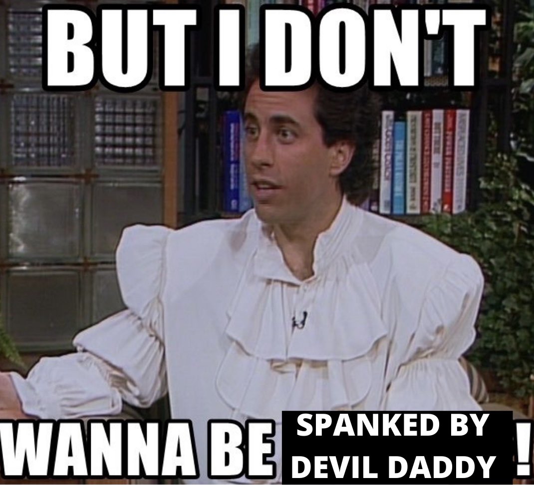 songtopsyreport's tweet photo. NO ONE does Jerry! Check out our dissection of “Let the Sin Begin” by super horny Devil Daddy-fronted Psychosexual on @ApplePodcasts ! https://t.co/0xFlzA88Dj #Seinfeld #seinfeldmeme #devil #metal https://t.co/AQ6DSW0XAW