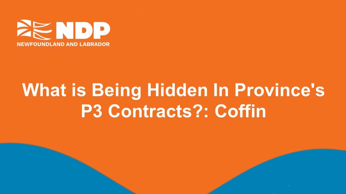 NLNDPCaucus's tweet photo. FOR IMMEDIATE RELEASE: What is Being Hidden in Province’s P3 Contracts?: Coffin

#nlpoli #nlndp @AlisonCoffinNDP 

https://t.co/OuUeBG9HzQ https://t.co/YDJ0f5AIFf