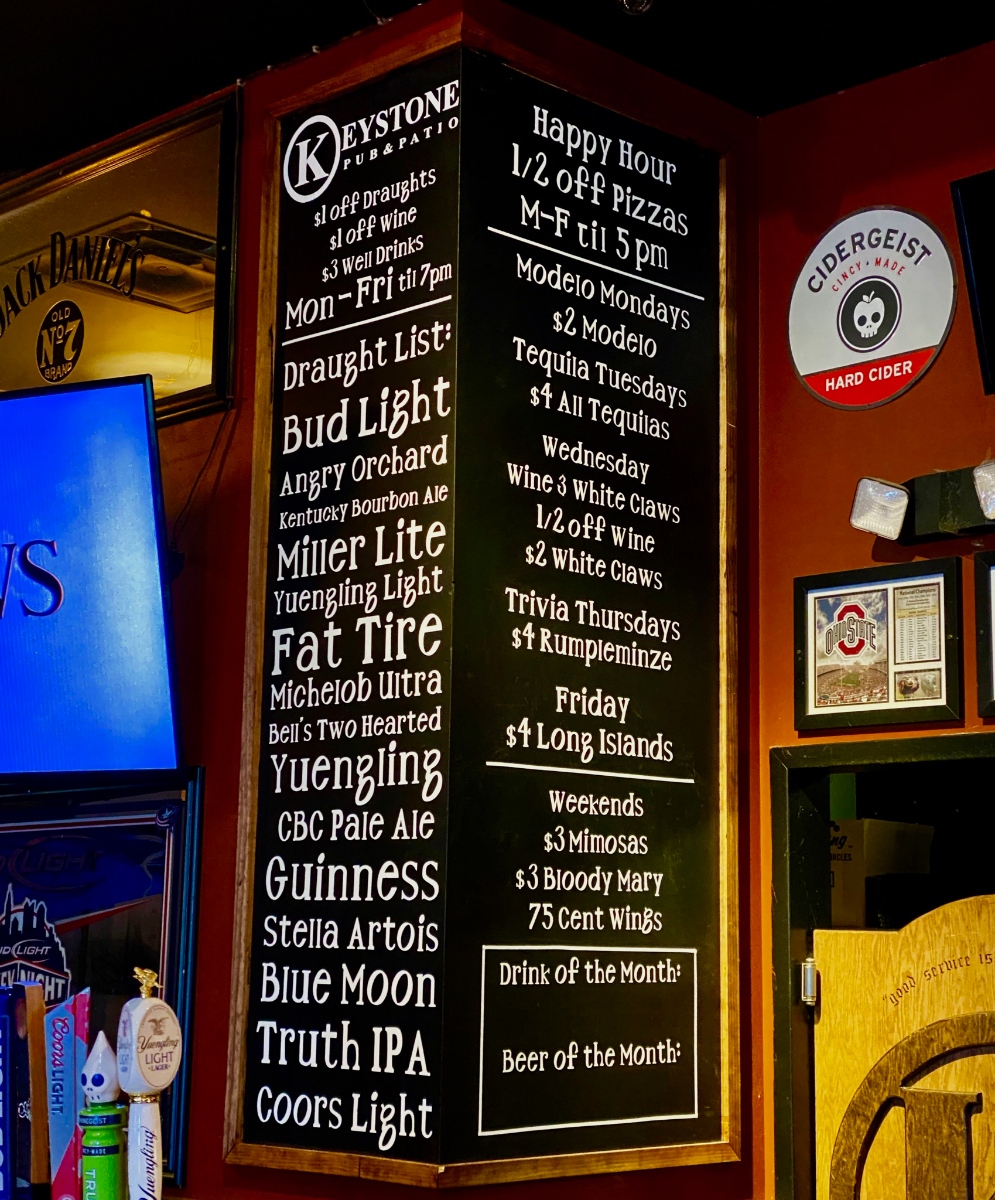 Check out our Happy Hour and Daily Drink Specials! Drew Allen takes the stage tonight! Come out and enjoy some live music. #ourkeytoagoodtimeismeasuredinpints #keystonepatio #keystonepubandpatio #keystonepolaris #sportsbar #weekendhomeof3dollarmimosasandbloodymarys