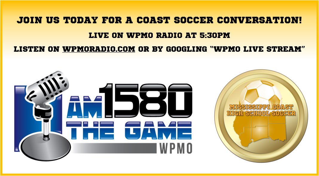 Join us today for our Coast Soccer Conversation on WPMO radio at 5:30pm. We’re discussing the coast all-star games, bi-weekly soccer rankings, and coast soccer in general. 📻 🎤