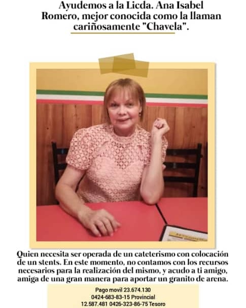 elpiojolopez's tweet photo. Y Cecrefal? Lcda. Ana Romero "Chavela", sub-directora del hospital Alfredo Van Grieken de Coro, necesita de una mano amiga, para realizarse estudio médico. https://t.co/eScdgfwtUF
