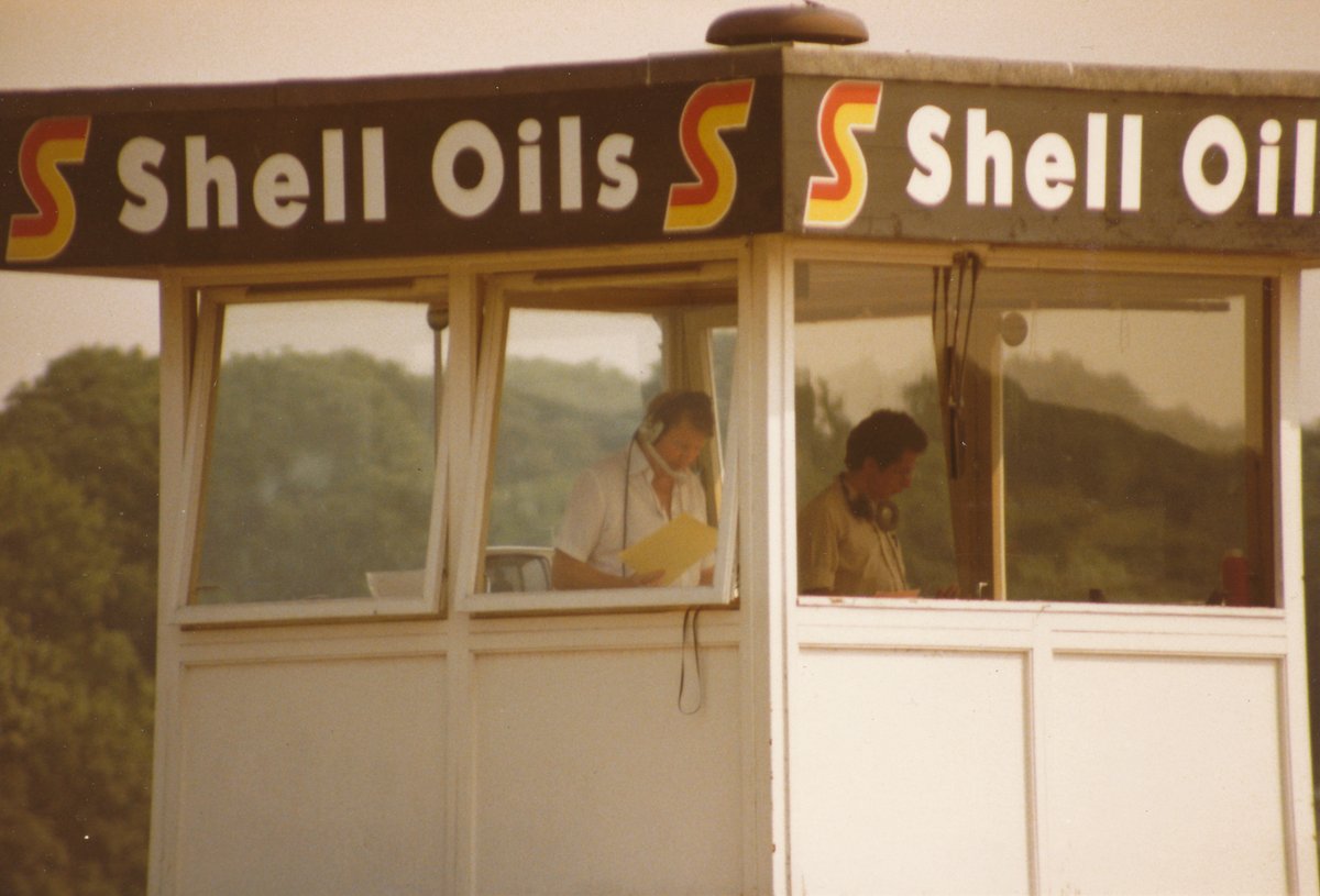 With the sad passing of Brian Jones I thought I'd dig out this snap from the archives and my days as a spectator in 1985 - the old commentary box at Brands Hatch. I never got to go inside that one as it was well before my time as a commentator. With Paul Truswell here I think.