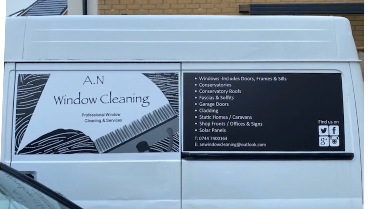 ANWindowclean's tweet photo. New signs for our van 🙌🏽 just want to say a massive thank you to @jacko_donovan for the design of our logo &amp; also @MBECardiff for the printing!! You’ll now be able to notice us when we’re working or driving around your area 🙌🏽 #Derbyshire #Nottinghamshire #windowcleaning https://t.co/b7uifL7I2S