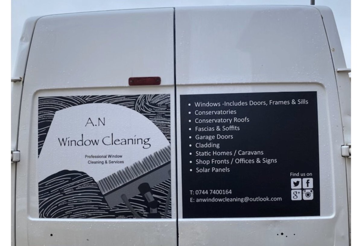 ANWindowclean's tweet photo. New signs for our van 🙌🏽 just want to say a massive thank you to @jacko_donovan for the design of our logo &amp; also @MBECardiff for the printing!! You’ll now be able to notice us when we’re working or driving around your area 🙌🏽 #Derbyshire #Nottinghamshire #windowcleaning https://t.co/b7uifL7I2S