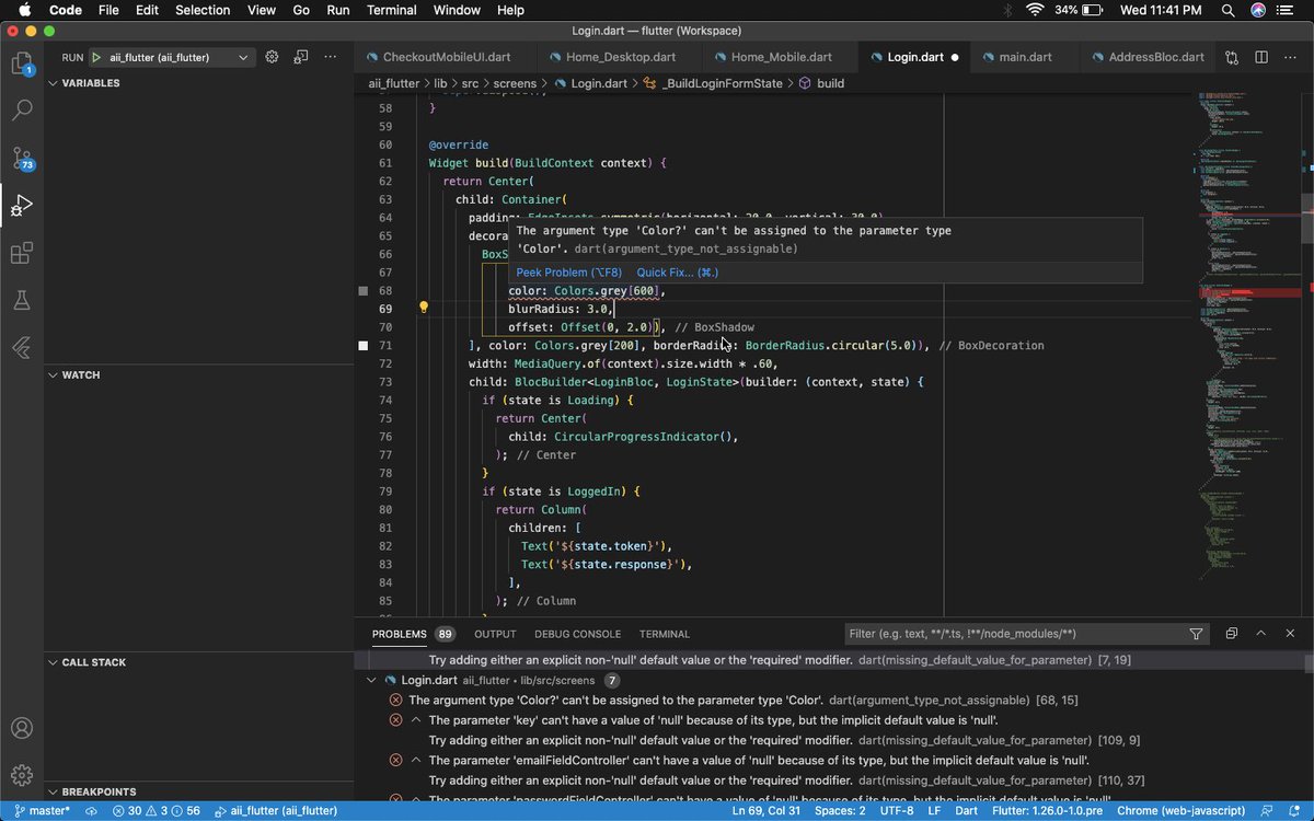 MridulBaishya2's tweet photo. What is this behavior #Flutter ?? 😅

#FlutterNullSafety https://t.co/xsxdWTBTzg