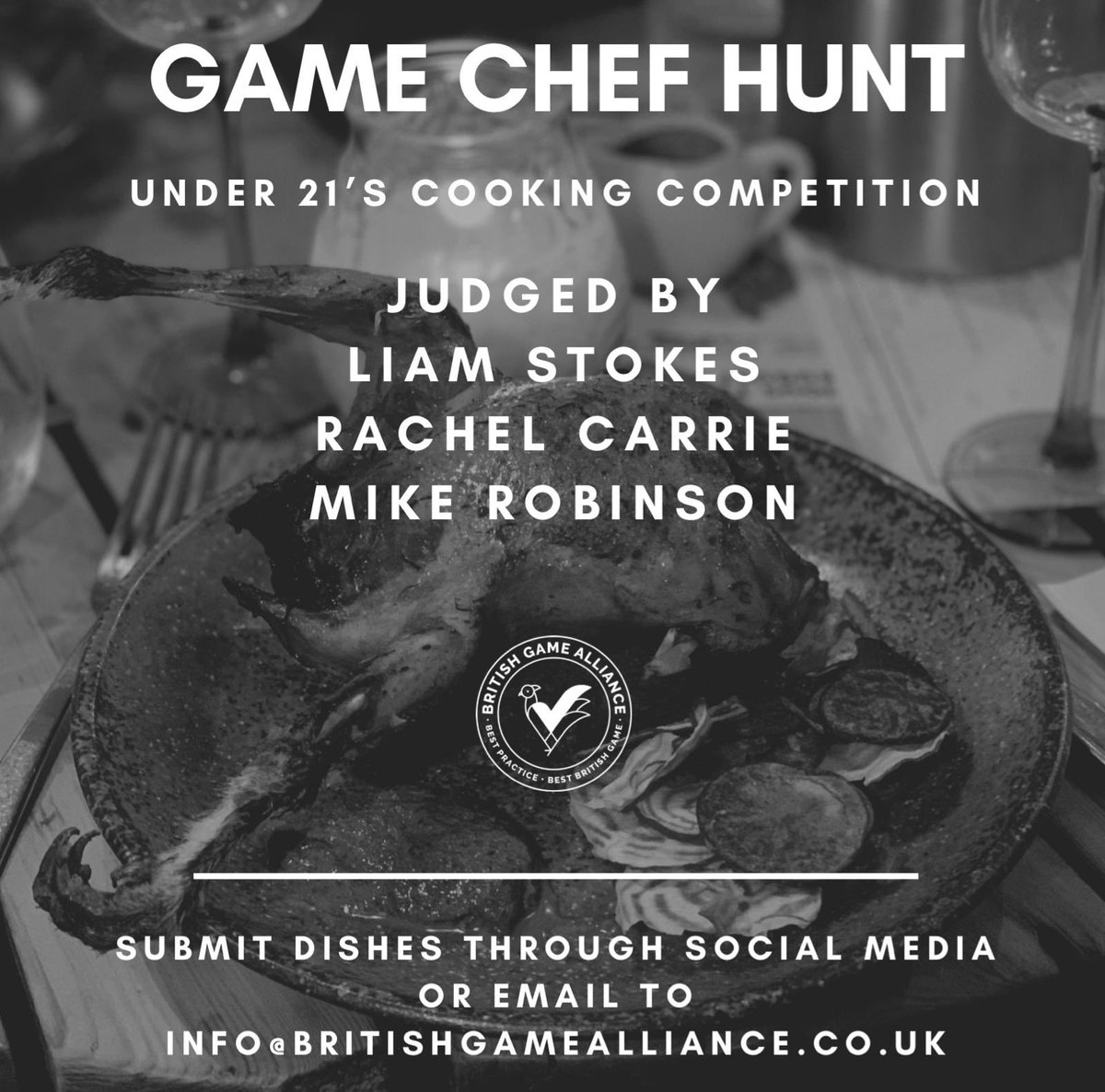 BackBritishGame's tweet photo. We are delighted to announce a new competition for under 21’s that love cooking with game – or those who wish to use Lockdown to learn how to cook game. The #GameChefHunt celebrates great game recipes and talent of young people, running 6th - 10th Feb. ⬇️

https://t.co/JIWFDK8Huu https://t.co/pjaMXTXSfu