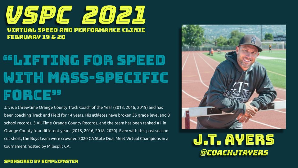 TrackCoachTG's tweet photo. ⚡️SPEAKER FEATURE⚡️

If you caught @CoachJTAyers at @TFConsortium you know he's full of enthusiasm and great ideas. 

He'll be at #VSPC2021 with a new talk on using the weight room to build speed! #MassSpecificForce

Limited Early Bird Registration: https://t.co/4hi3Fe4OCW https://t.co/uvLENs5N4J