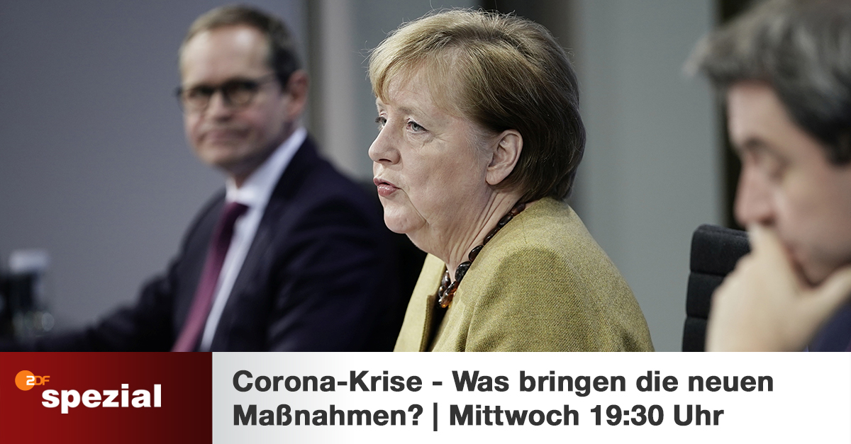 ZDF's tweet photo. Die #Corona-Maßnahmen wurden noch einmal verschärft und sind mal wieder umstritten. Aus diesem Grund nehmen wir ein #ZDFspezial ins Programm und analysieren, was sie im Kampf gegen das Virus bringen.

https://t.co/31XWFzyCC4 https://t.co/3rtlVUbmno