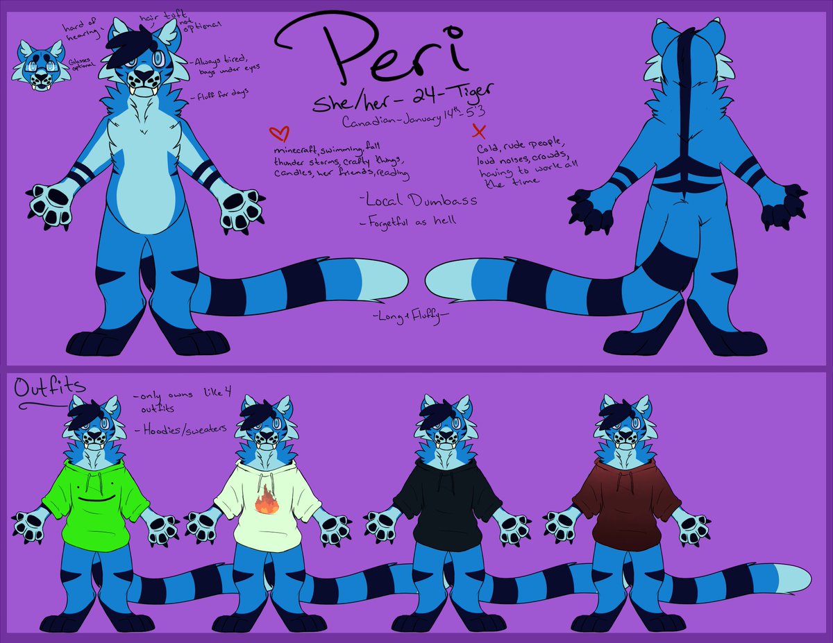 fictionalpiece1's tweet photo. what's this? actual work? 
figured it was time to update Peri's ref and finalize her markings
#refsheet #fursonaref #fursona #oc #tigerfurry #tiger https://t.co/JAi21ZLL46