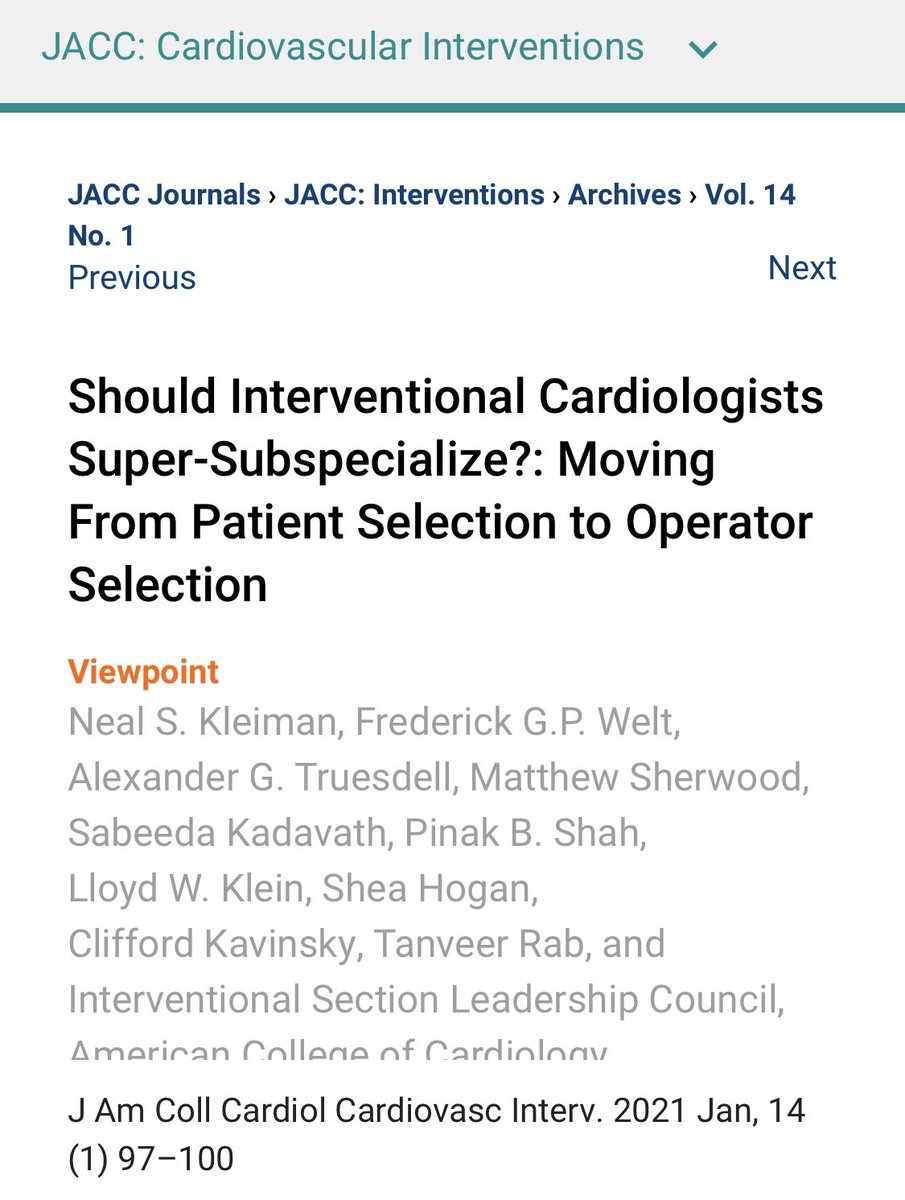 Alex Truesdell (@agtruesdell) on Twitter photo Super-sub-specialists? Patient selection, Operator selection, Site Selection? Best to organize capabilities by: Individual, Team, Center, and/or Geography? Let the debates begin👍: jacc.org/doi/10.1016/j.… by <a href="/n_kleiman/">Neal Kleiman</a> et al <a href="/ACCinTouch/">American College of Cardiology</a> <a href="/SCAI/">SCAI</a> Super-sub-specialists? Patient selection, Operator selection, Site Selection? Best to organize capabilities by: Individual, Team, Center, and/or Geography? Let the debates begin👍: jacc.org/doi/10.1016/j.… by <a href="/n_kleiman/">Neal Kleiman</a> et al <a href="/ACCinTouch/">American College of Cardiology</a> <a href="/SCAI/">SCAI</a>