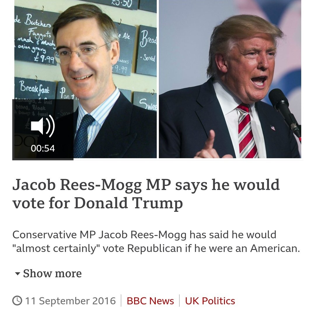 Jacob Rees-Mogg, Christ's messenger in Somerset. Great judge of character.