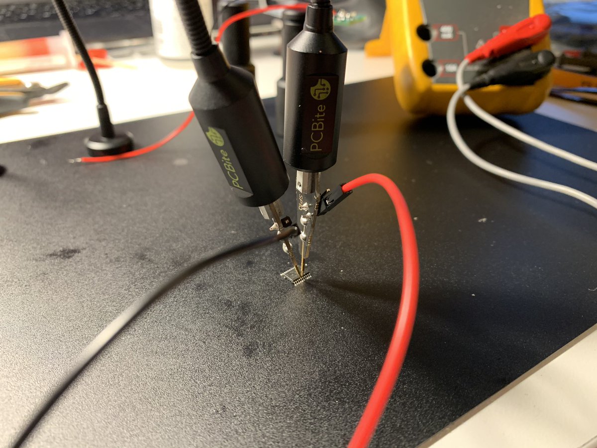 Unconventional method for testing ICs: using the #PCBite from <a href="/SensePeek/">SensePeek</a>.
Definitely the most useful #labtool so far. 
It can holds steadily your #pcb both when soldering or testing!

#hwtronics #testing #soldering #pcbuild #labtools #homelab #pcbdesign #pcbtesting