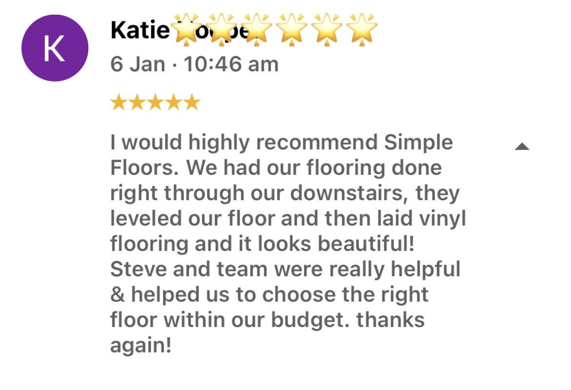 Another 5 🌟 review left by one of our customers on Google.
#customerservice #5starreview #simplefloorsuk #google #googlereviews