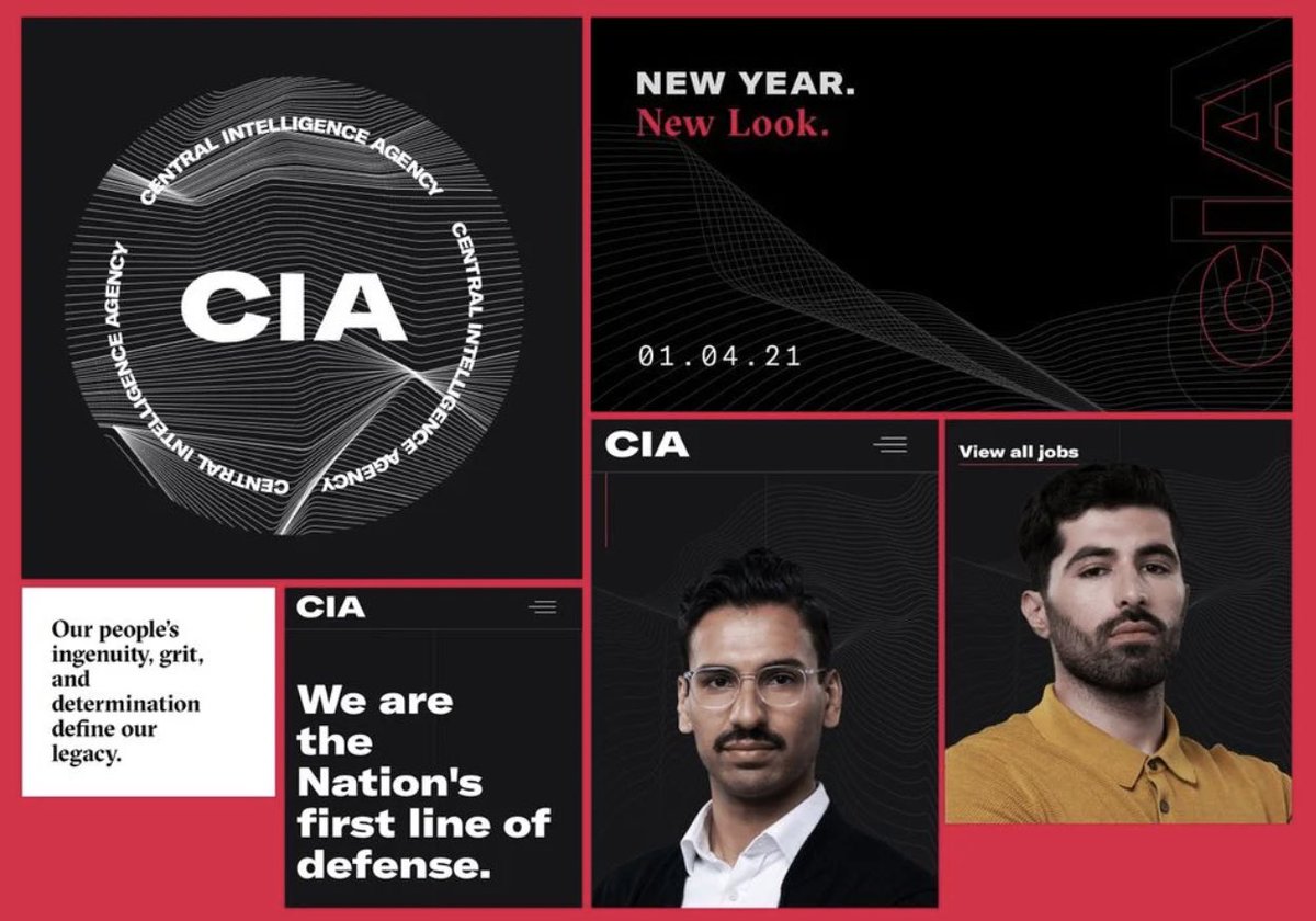 Buie's tweet photo. The @CIA did a re-imaging and the site launched 1/4 how do you think they did? Visit the site to see the full treatment. https://t.co/F86ZYerVCt