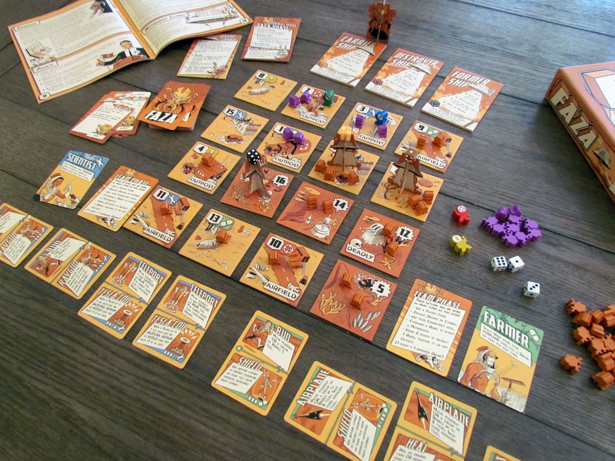 BoardGameBucket's tweet photo. Join Faction Zeta and save your city from the FAZA motherships in this dynamic cooperative game. Move across the board with action cards, leverage special abilities and dice to combat enemy Drones, and recruit Faza Rebels to join the cause. 

Check out:
https://t.co/GGzmfBckqB https://t.co/IkOHTTNRBp