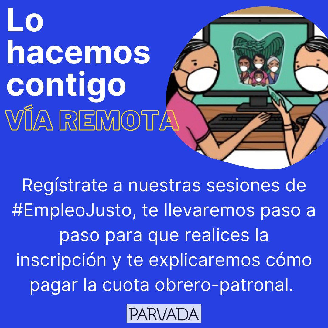 ParvadaMx's tweet photo. Hola 😁
Les ayudaremos paso a paso y en tiempo real a realizar la inscripción al IMSS de la #TrabajadoraDelHogar que emplean. 🤓

Info en las imágenes y registro en este formulario: https://t.co/u3ygdILjoK https://t.co/YYL8dZFtig