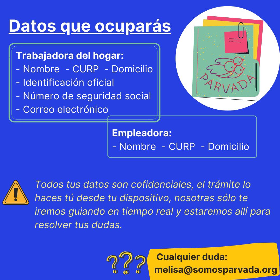ParvadaMx's tweet photo. 👀 Revisen la info que se necesita y cualquier duda pueden escribirnos en nuestras redes o a melisa@somosparvada.org https://t.co/j2haGxERv8