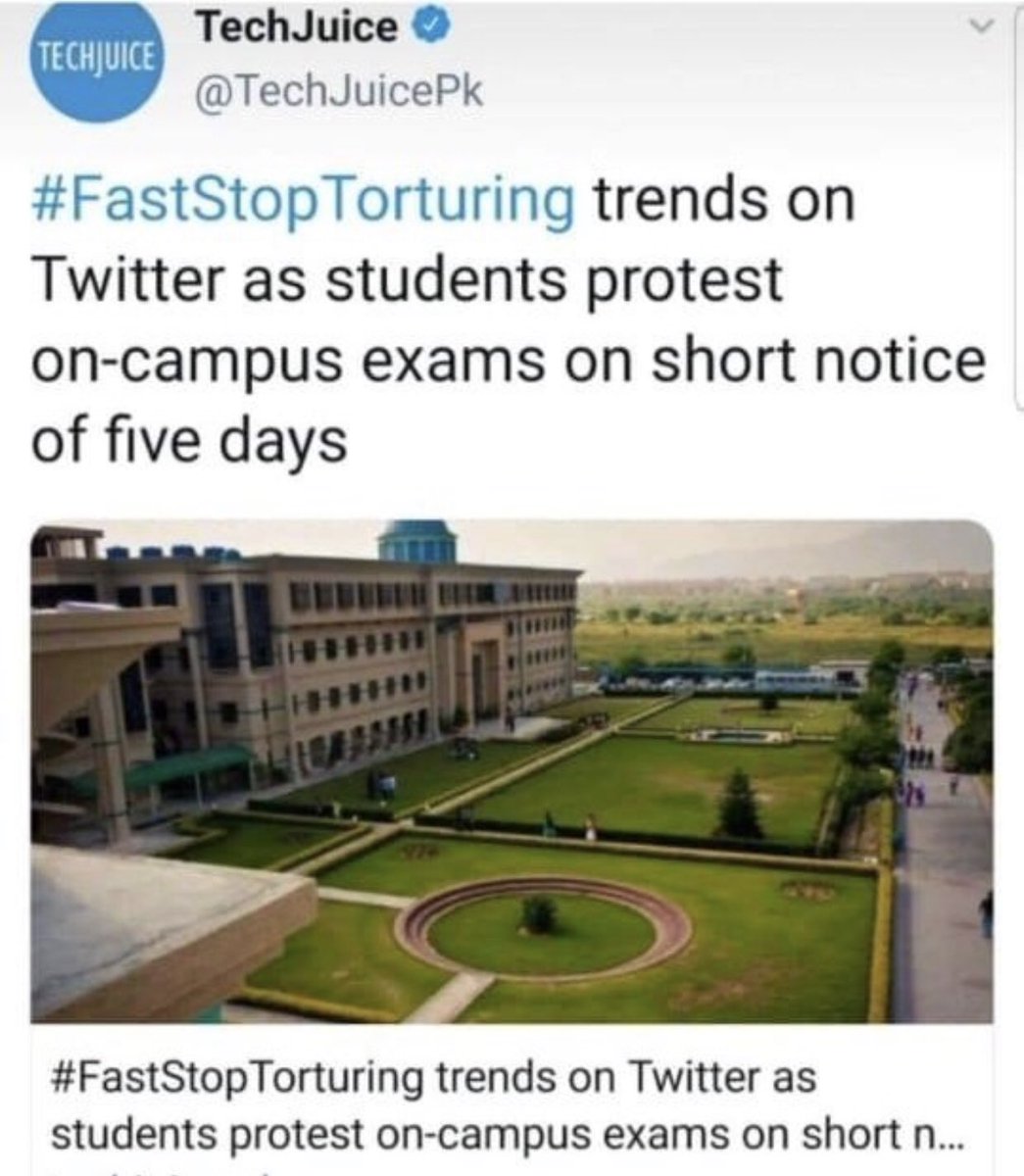 AsadShakoor_'s tweet photo. 5 days is quite a short notice for the students to prepare and attempt. Doesn’t seem like a fair call from the university.
#FastStopTorturing #FastAgainstGOVT https://t.co/ajPrLEwluB