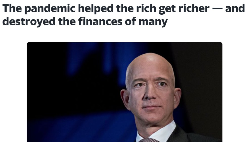 Die Reichen werden "reicher" weil sie Assets besitzen: Unternehmensanteile (Aktien), Immobilien, Land, Forst, Gold, Bitcoin...Diese Assets werden durch das frische Geld aufgewertet. "Asset price inflation". Das ist der Cantillon Effect.  https://www.derbrutkasten.com/warum-die-reichen-immer-reicher-werden/ 2/