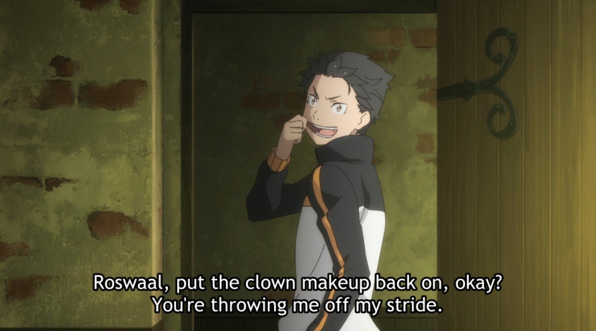 Lastly, this — Subaru & Roswaal are two of the three characters in the show toyed by Fate. Subaru in the form of RbD, and Roswaal through his Gospel instructing him for his desired outcome. What will happen now that Subaru rejected RbD to take fate into his own hands?