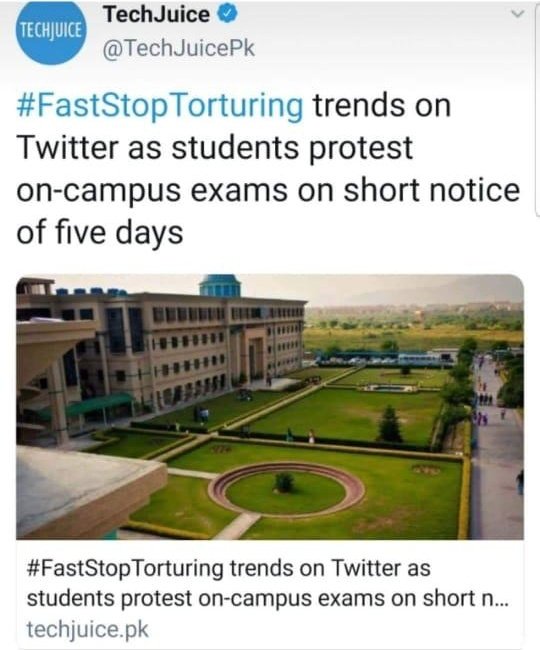 ameeq__Khan's tweet photo. @MJibranNasir @pmc_org @dcislamabad @MJibranNasir brother kindly raise voice for the students of Fast Uni. A massive protest of student is going on. #FastAgainstGOVT #StopTorturingFast
Fast is conducting Physical classes/exams from 11th January IGNORING ALL the govt orders kindly see https://t.co/Tde9TpgErz