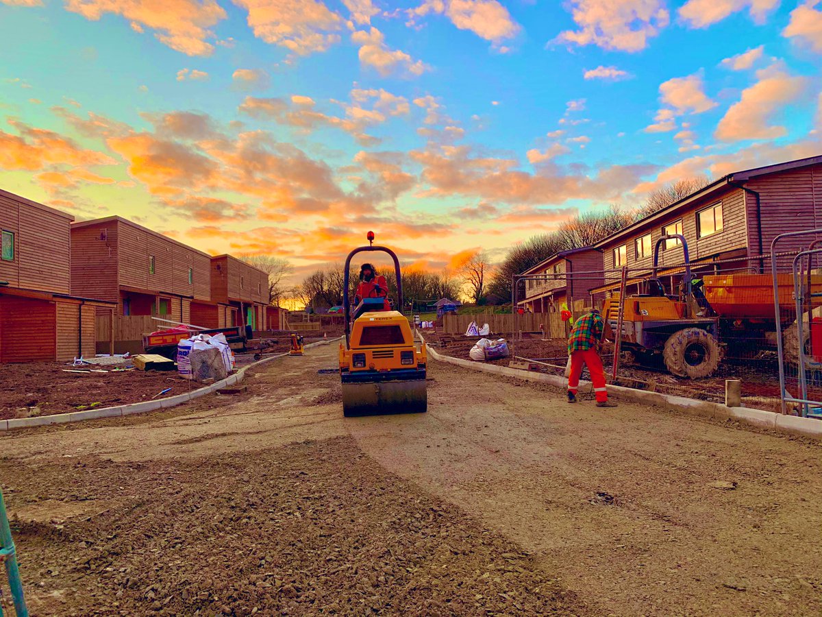 Solarhamlet's tweet photo. Wood is Good at Ty Solar’s latest solar village, Berllan Aur ( Golden Orchard) in Boncath Pembrokeshire. Let’s hope we have more timber construction in Wales and reduce embodied carbon in new build. https://t.co/F1Mozh1lxl